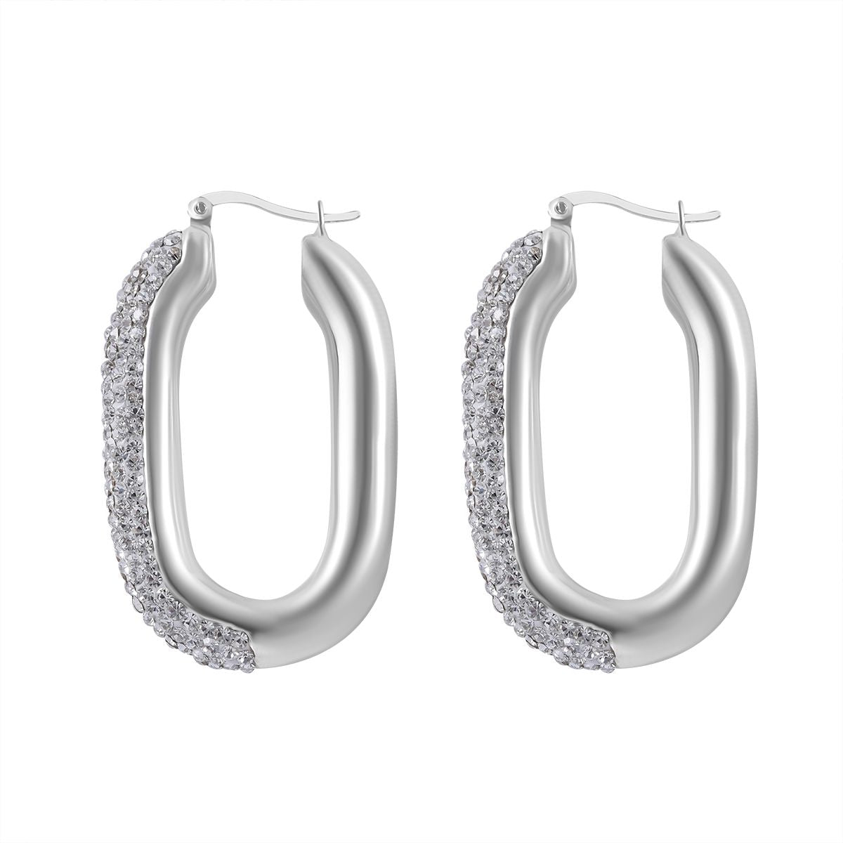 Thai Silber Kollektion- Weißer Kristall Ohrringe, 925 Silber