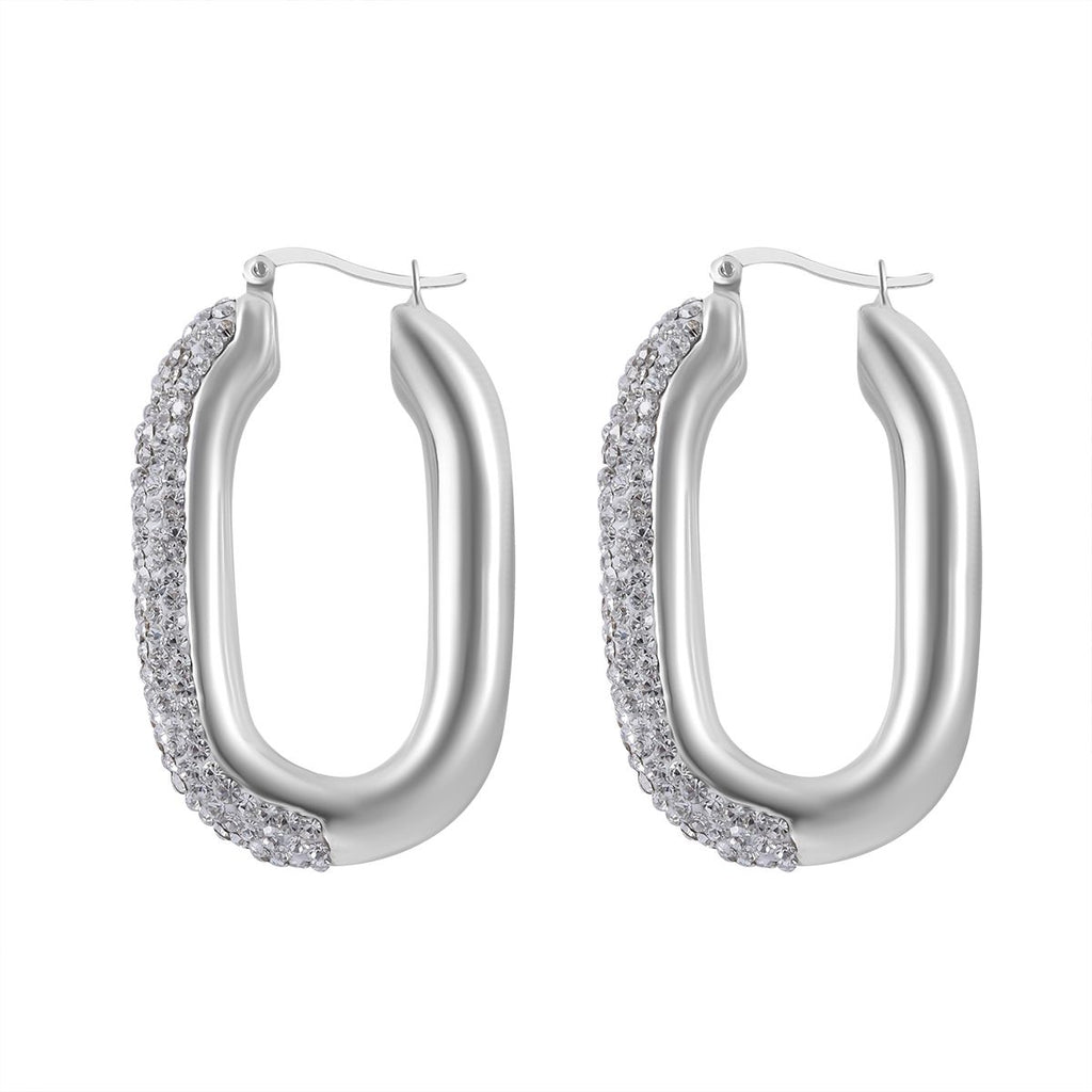 Thai Silber Kollektion- Weißer Kristall Ohrringe, 925 Silber