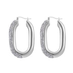 Thai Silber Kollektion- Weißer Kristall Ohrringe, 925 Silber