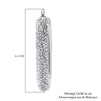 Thai Silber Kollektion- Weißer Kristall Ohrringe, 925 Silber
