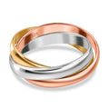 Royal Bali Kollektion- Wickelring Trio, 925 Silber mit Roségold Vermeil, Gold Vermeil und Platin-Beschichtung