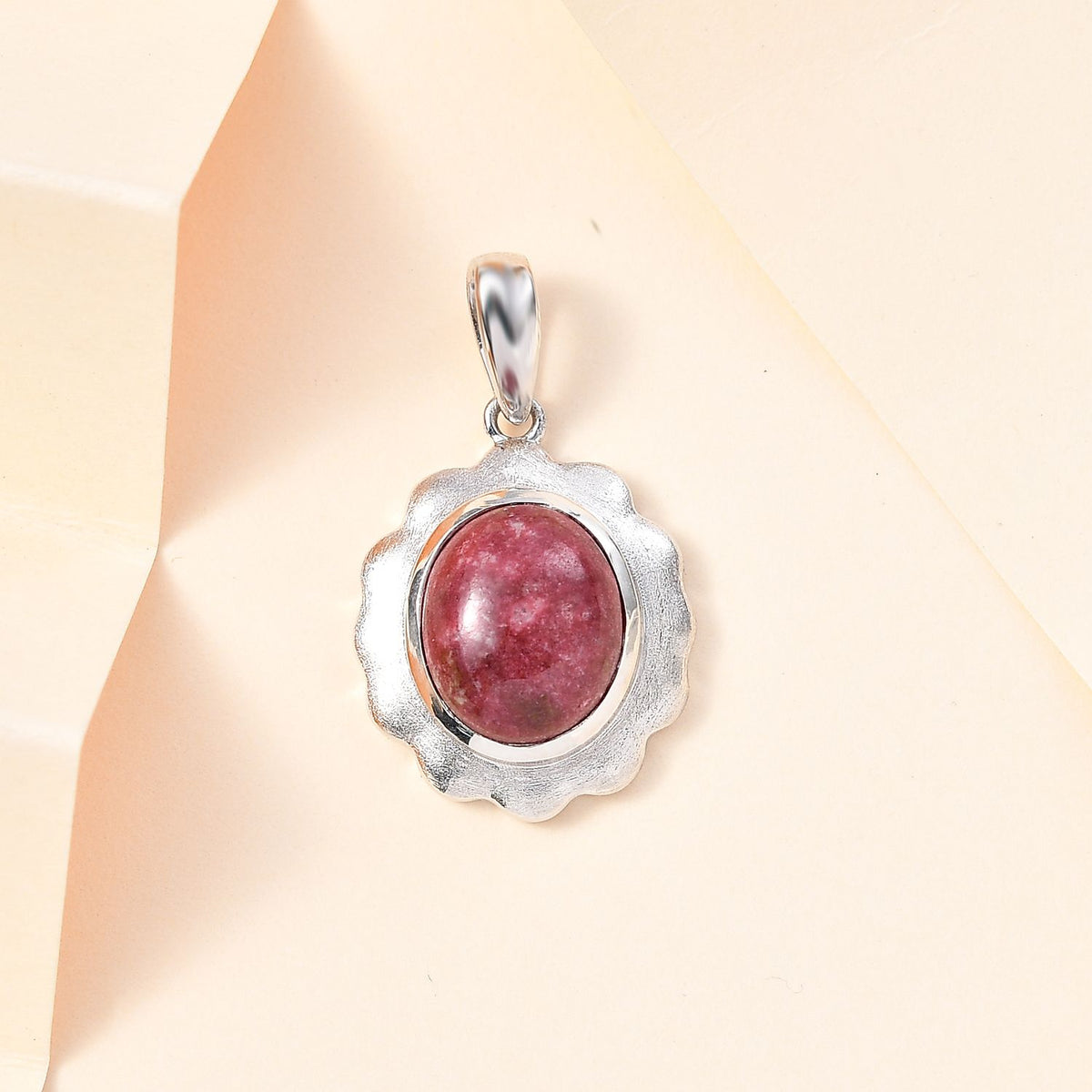 AA Thulit Anhänger 925 Silber rhodiniert ca. 6,02 ct.