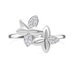 Weißer Diamant P Ring, 925 Silber Roségold Vermeil (Größe 19.00)