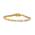 Natürliches, äthiopisches Welo Opal 19cm Armband, 925 Silber Gelbgold Vermeil - 10 ct.