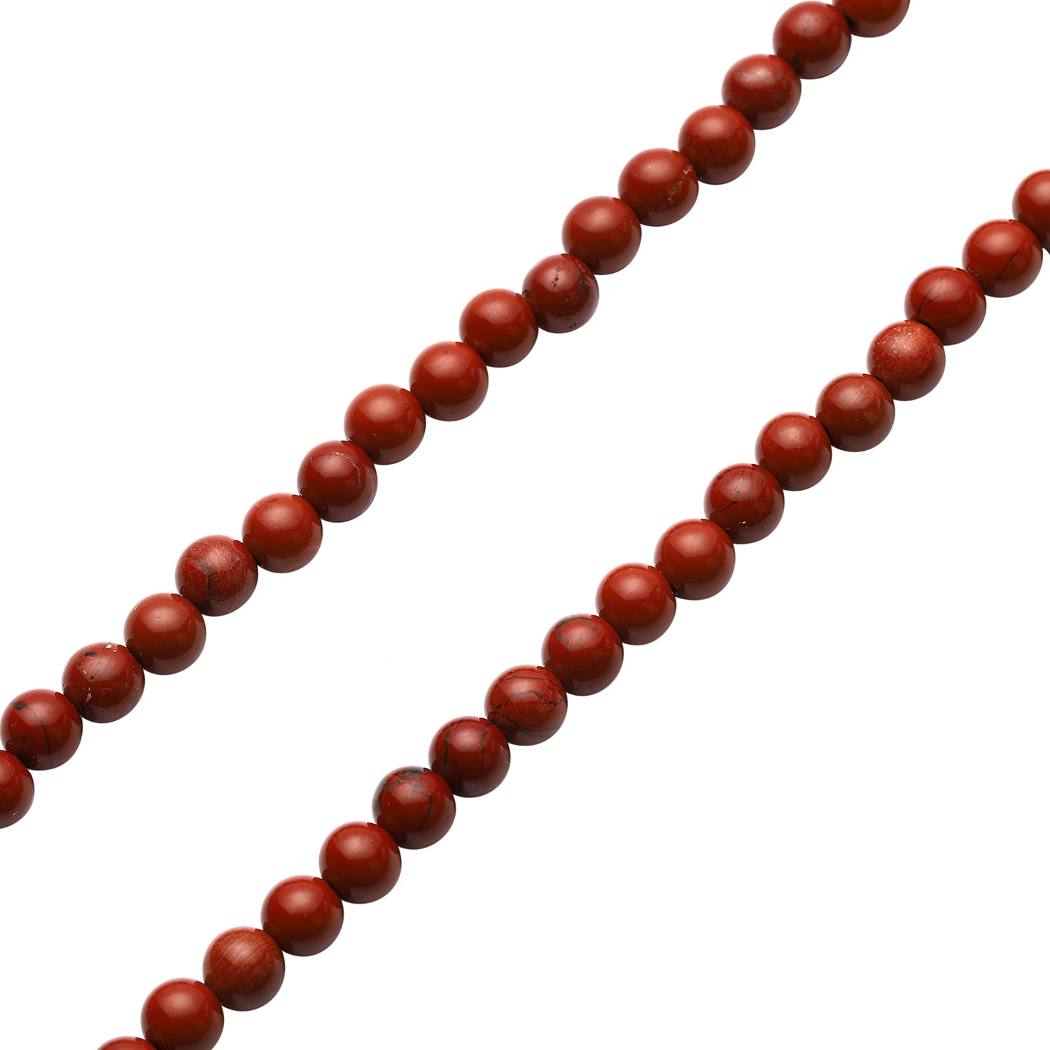 Rote Jaspis-Halskette, ca. 45 cm, silberfarben ca. 167,50 ct