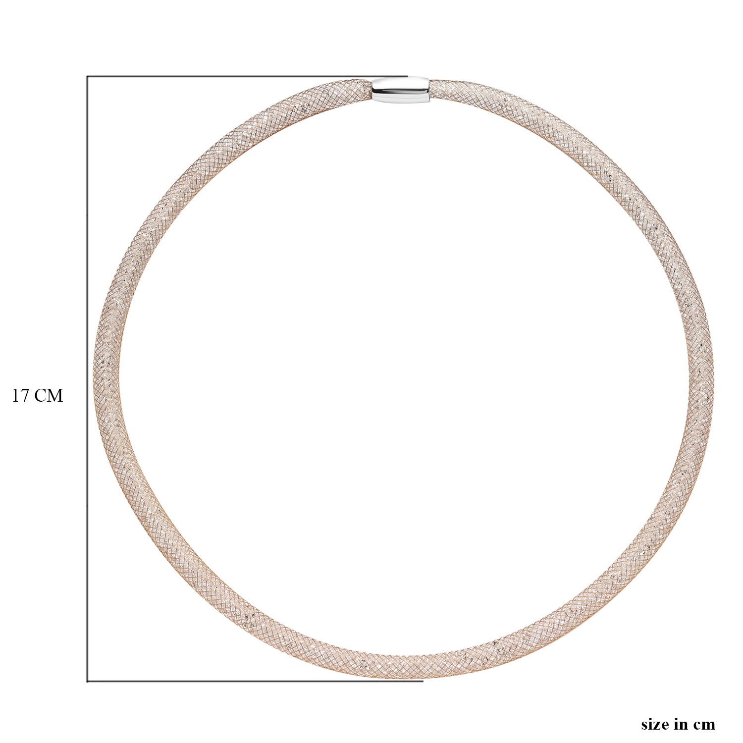 Weiße Kristall-Halskette, ca. 50 cm, goldfarben
