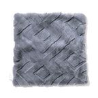 Superweicher Mikroplusch 2er Set Sofa-Kissenbezüge mit Rautenmuster, 45 x 45 und 60 x 60 cm, Dunkelgrau