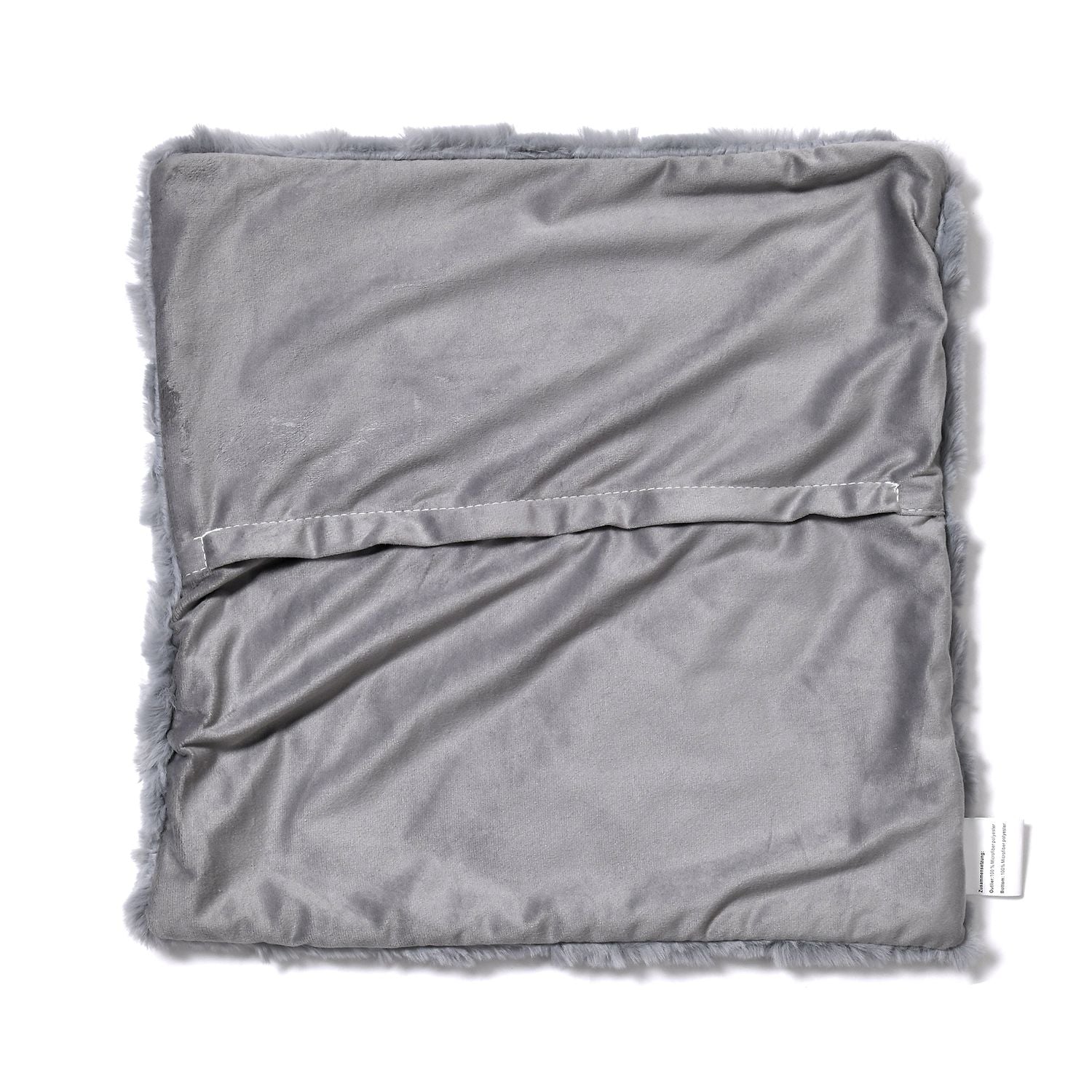 Superweicher Mikroplusch 2er Set Sofa-Kissenbezüge mit Rautenmuster, 45 x 45 und 60 x 60 cm, Dunkelgrau