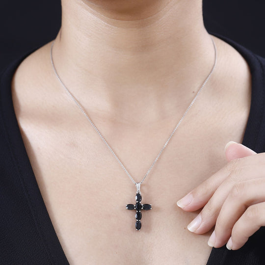 Afrikanischer Amethyst Kreuz Anhänger in 925 Silber - 2,70 ct.