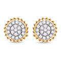 Diamant Ohrringe, 925 Silber mit Gelbgold Vermeil - 0.16 ct.