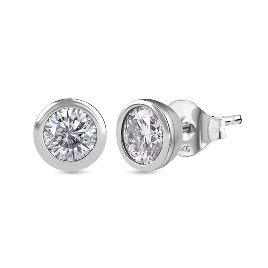 Moissanit Ohrringe 925 Silber rhodiniert ca. 0.88 ct