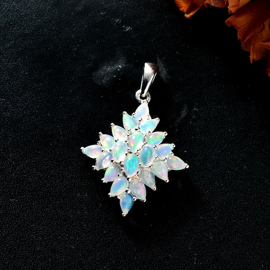 AA Natürlicher, äthiopischer Welo Opal Anhänger 925 Silber rhodiniert ca. 2,98 ct.