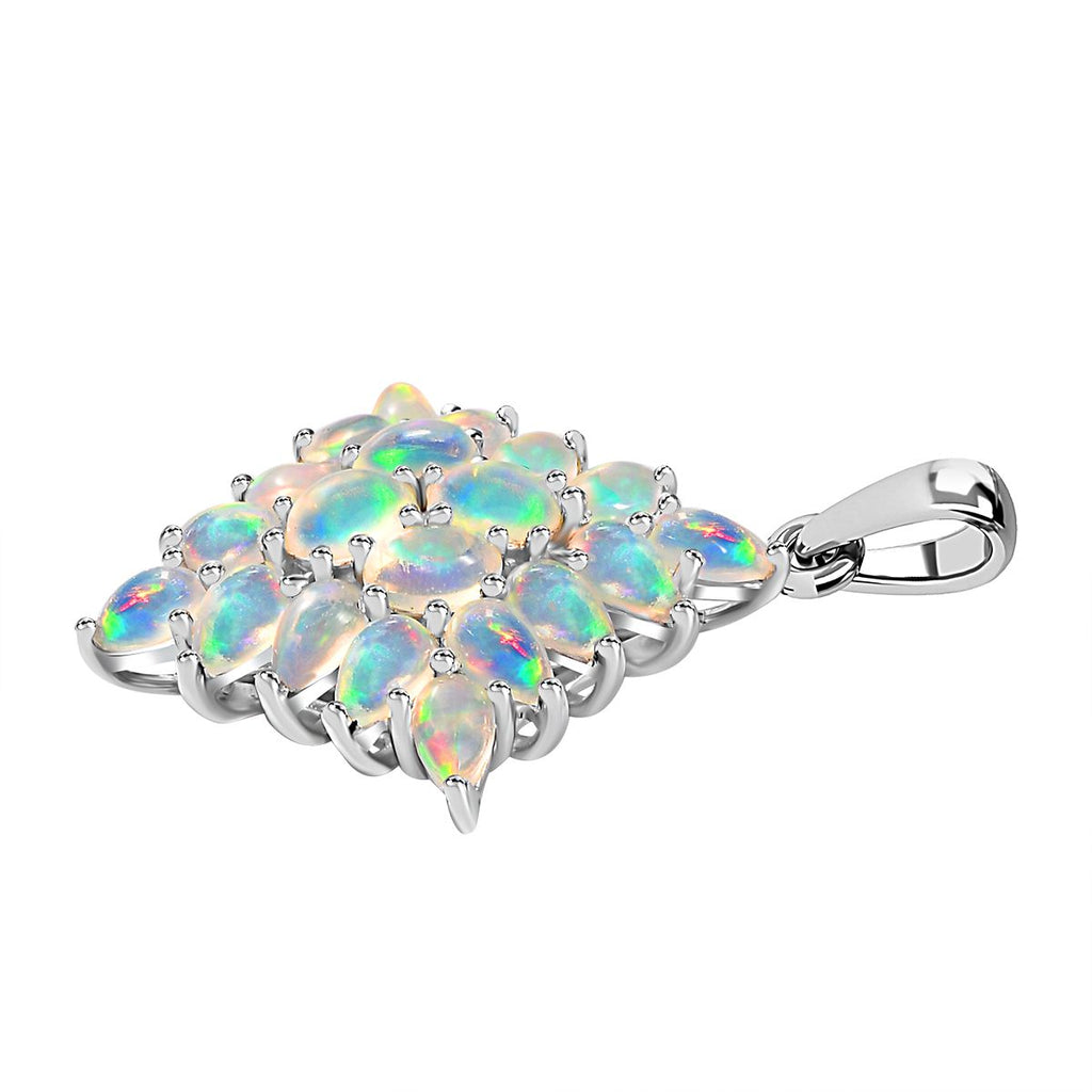 AA Natürlicher, äthiopischer Welo Opal Anhänger 925 Silber rhodiniert ca. 2,98 ct.