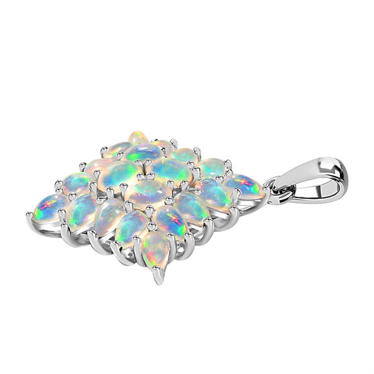 AA Natürlicher, äthiopischer Welo Opal Anhänger 925 Silber rhodiniert ca. 2,98 ct.
