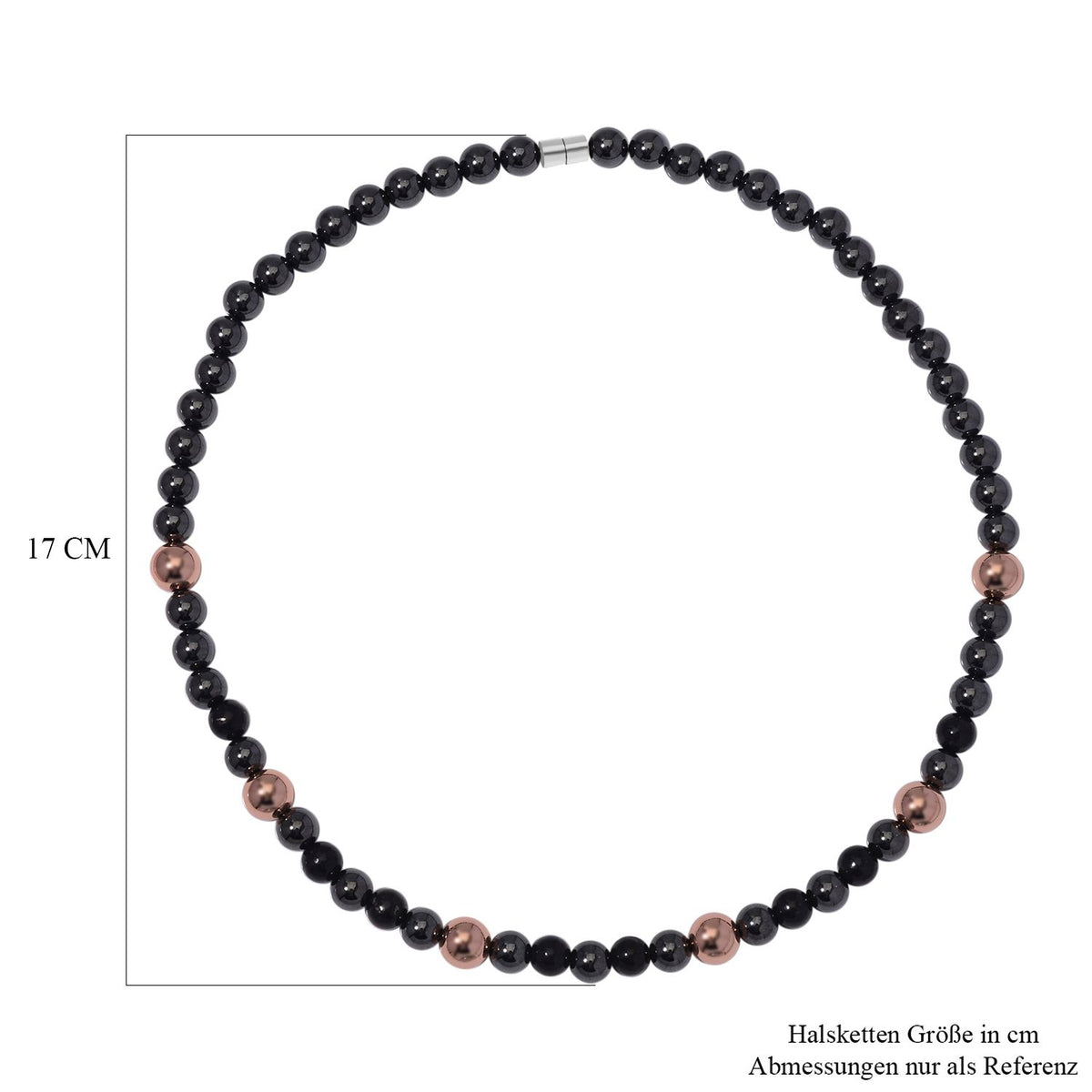 Shungit, Hämatit Halskette ca. 50 cm Reines Kupfer ca. 292.65 ct