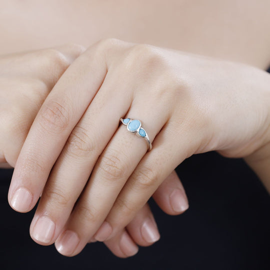 AA Sleeping Beauty Türkis Ring 925 Silber rhodiniert ca. 0,75 ct