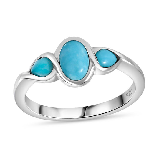 AA Sleeping Beauty Türkis Ring 925 Silber rhodiniert ca. 0,75 ct