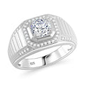 Moissanit Ring 925 Silber rhodiniert (Größe 16.00) ca. 1,22 ct