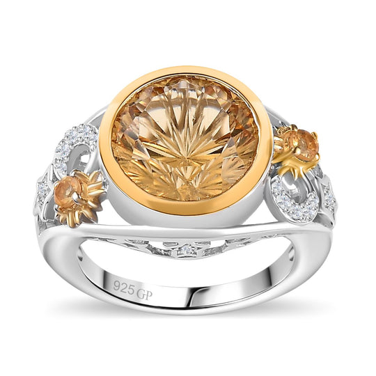 GP Celestial Dream Kollektion - Citrin Ring, 925 Silber (Größe 18.00), ca. 8.34 ct