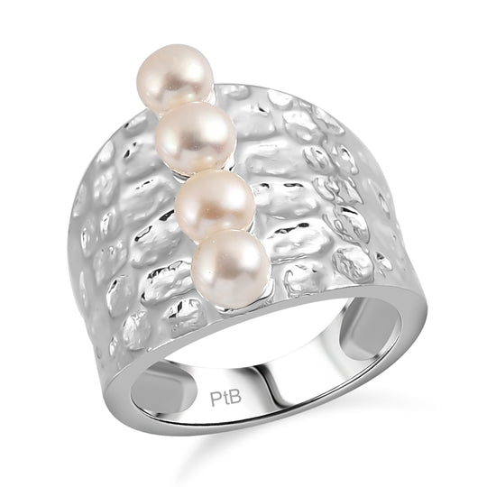 Süßwasser Perle Ring, Silberfarben
