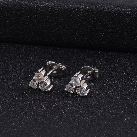 Moissanit Ohrringe 925 Silber rhodiniert ca. 0.60 ct