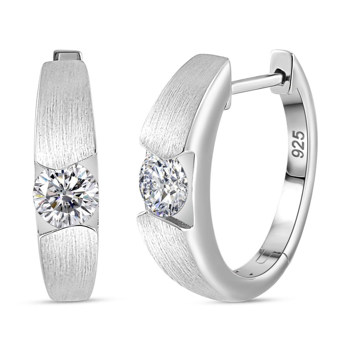 Moissanit Ohrringe 925 Silber rhodiniert ca. 0.90 ct