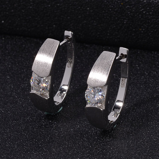 Moissanit Ohrringe 925 Silber rhodiniert ca. 0.90 ct