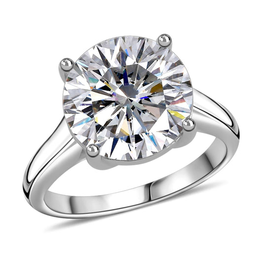 Moissanit Ring, 925 Silber rhodiniert (Größe 16.00) ca. 6.00 ct
