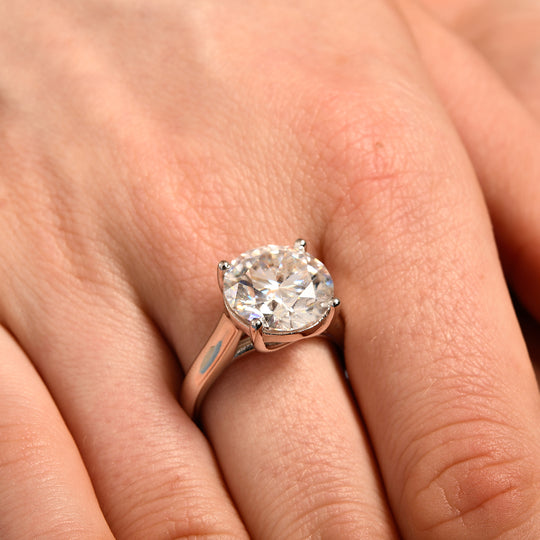 Moissanit Ring, 925 Silber rhodiniert (Größe 16.00) ca. 6.00 ct