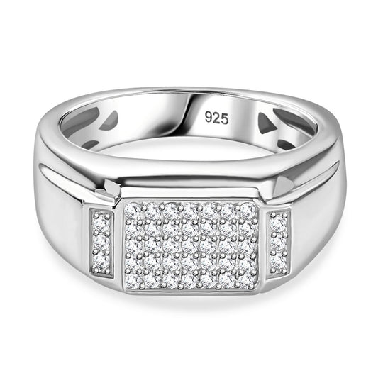 Moissanit Ring 925 Silber vergoldet (Größe 17.00) ca. 0,41 ct