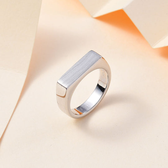 Siegel-Ring, 925 Silber rhodiniert, (Größe 19.00) ca. 7,31g