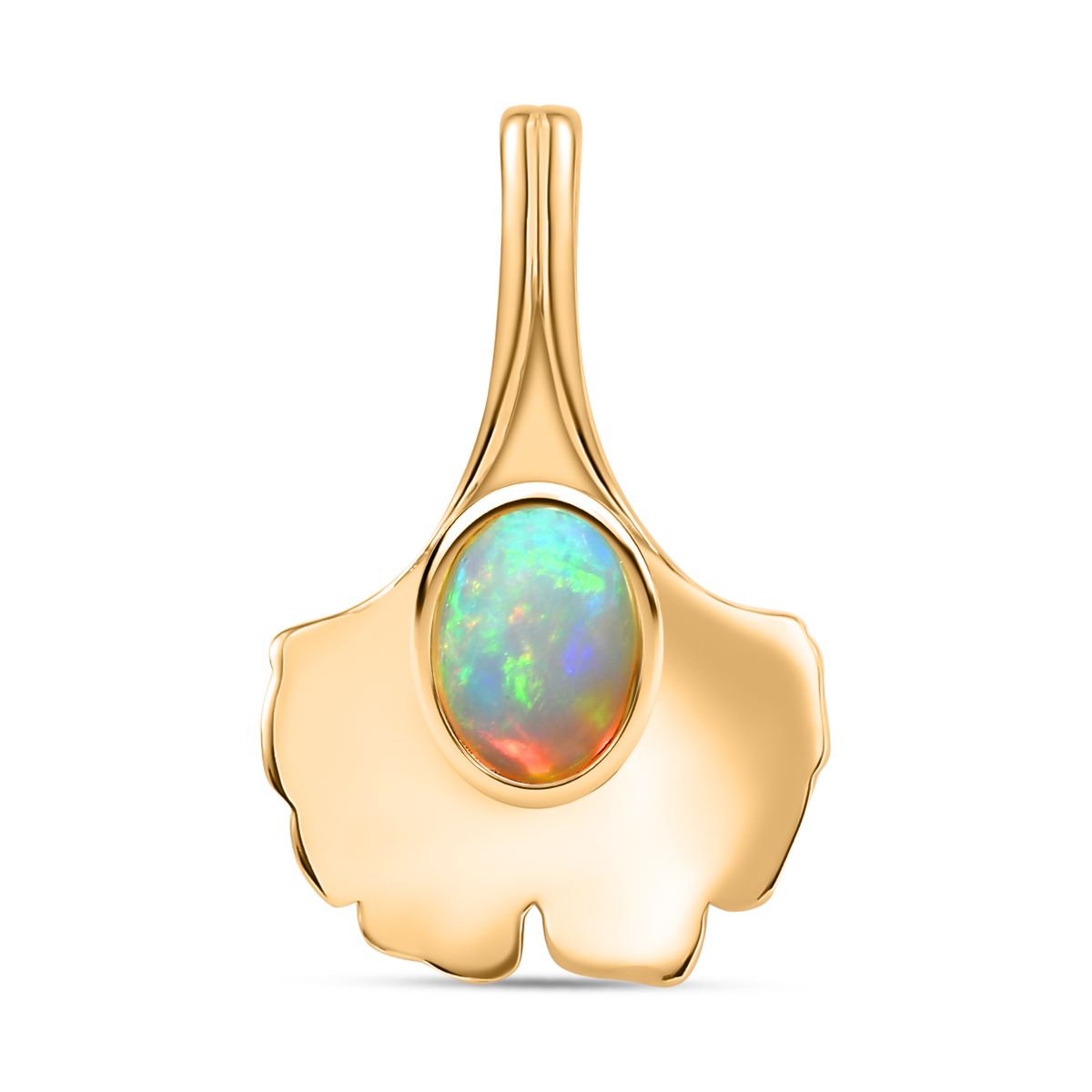 AA Natürlicher, äthiopischer Welo Opal Anhänger 925 Silber vergoldet ca. 0,53 ct.