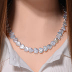 Weiße Keshi Perle (11-12 mm) Halskette ca. 50 cm 925 Silber rhodiniert
