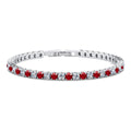 AAA Rubin Zirkonia, Zirkonia Armband ca. 19 cm Messing rhodiniert