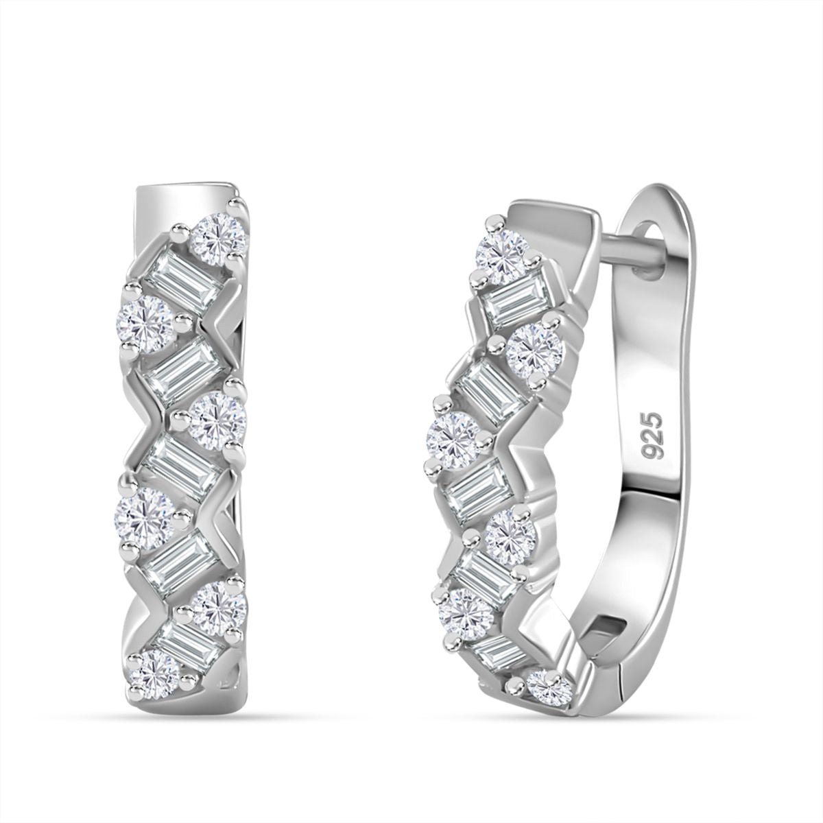 Moissanit Ohrringe 925 Silber rhodiniert ca. 1.57 ct