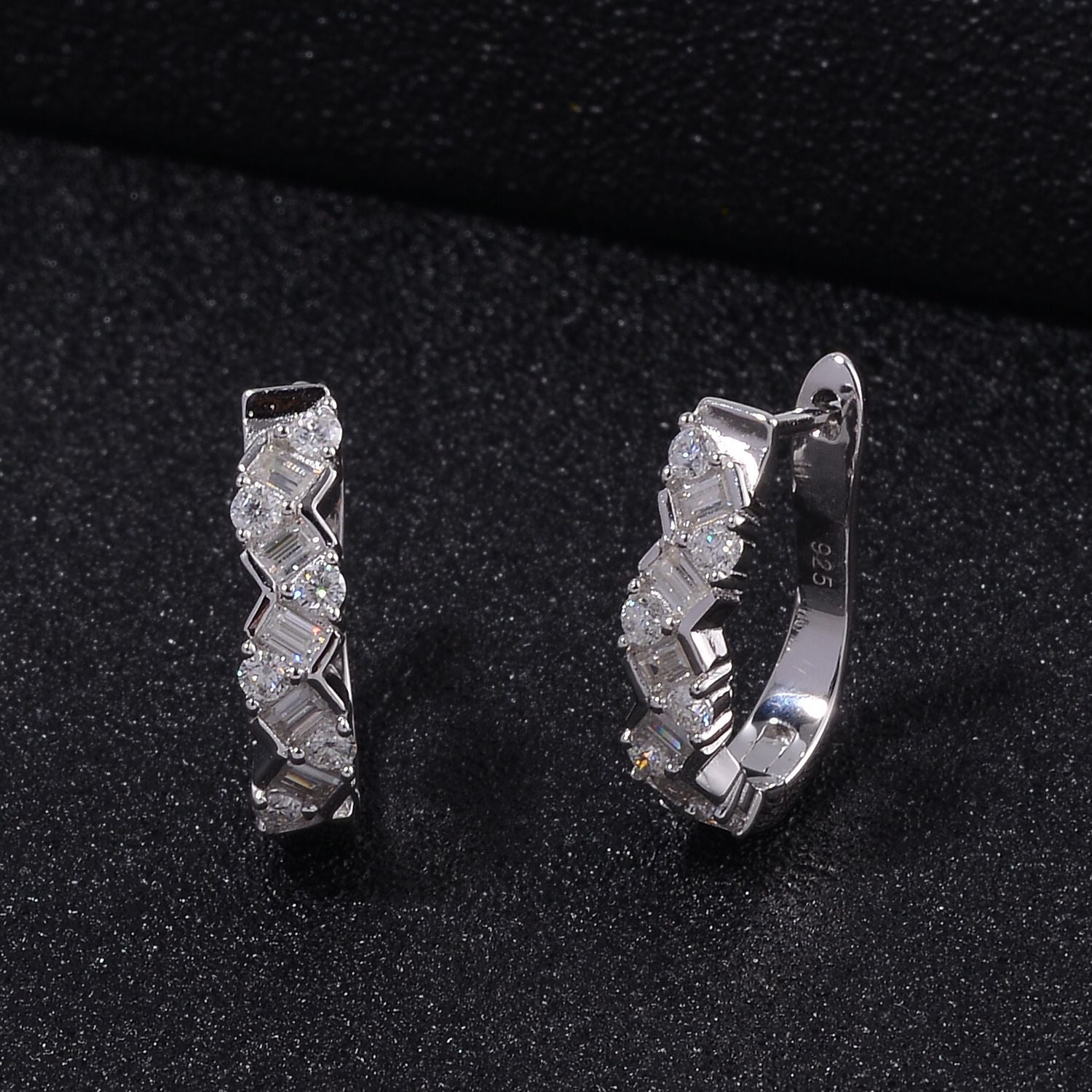 Moissanit Ohrringe 925 Silber rhodiniert ca. 1.57 ct