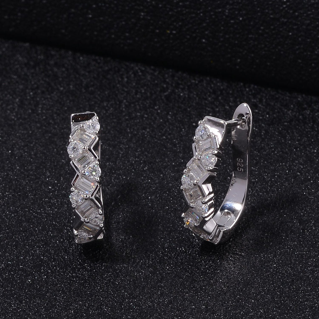 Moissanit Ohrringe 925 Silber rhodiniert ca. 1.57 ct