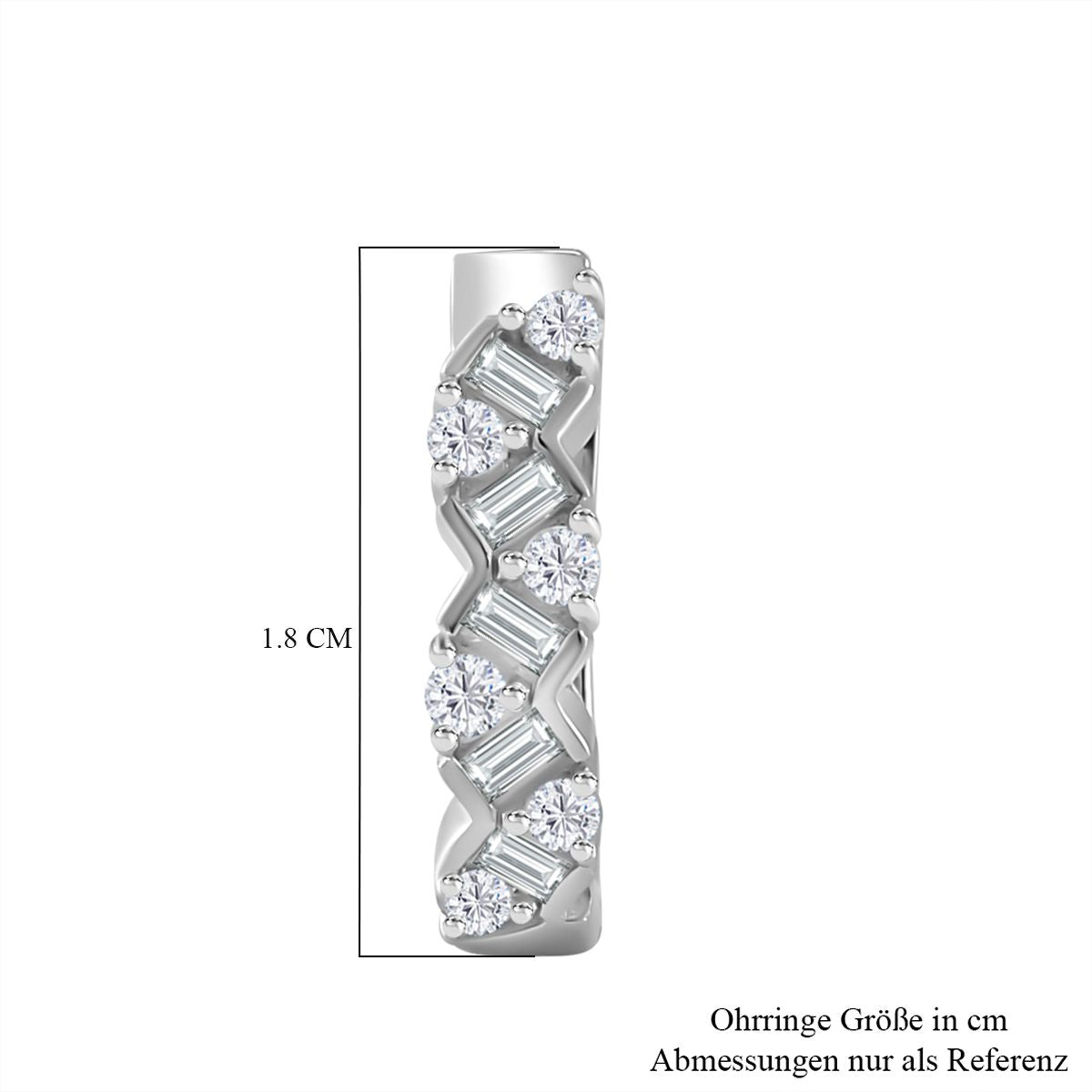 Moissanit Ohrringe 925 Silber rhodiniert ca. 1.57 ct