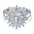 Himmelblauer Topas Ring, 925 Silber platiniert (Größe 18.00) ca. 2.67 ct