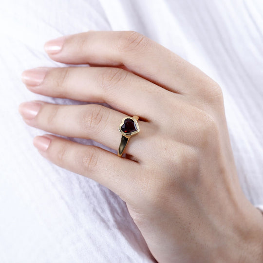 Natürlicher Mosambik Granat Ring, 925 Silber 750 Gelbgold Vermeil ca. 2.11 ct