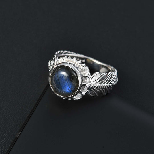 AAA Labradorit Ring 925 Silber rhodiniert (Größe 21.00) ca. 3,53 ct