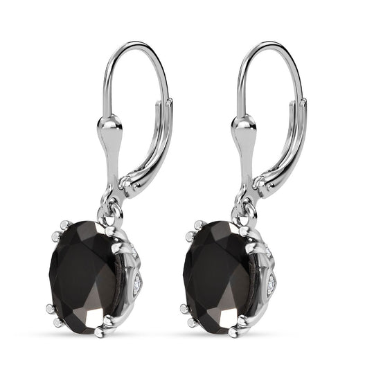 Elite Shungit, Weißer Zirkon Ohrringe 925 Silber rhodiniert ca. 3.36 ct