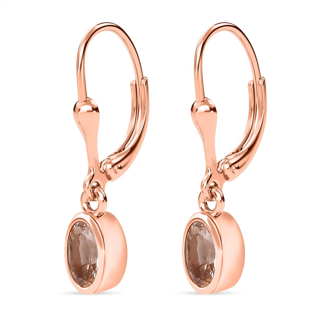 AA Morganit Ohrringe 925 Silber 750 Roségold Vermeil ca. 0,91 ct.