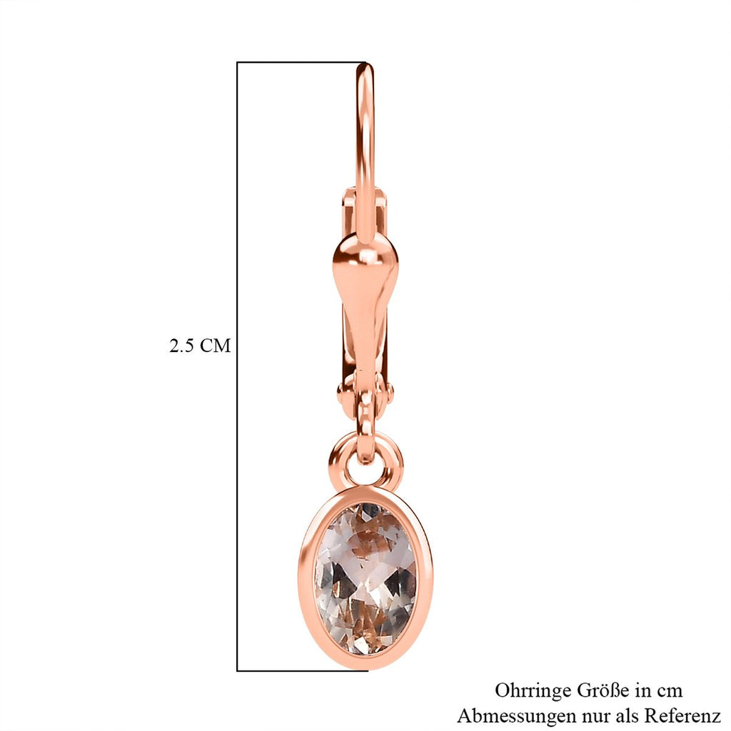 AA Morganit Ohrringe 925 Silber 750 Roségold Vermeil ca. 0,91 ct.