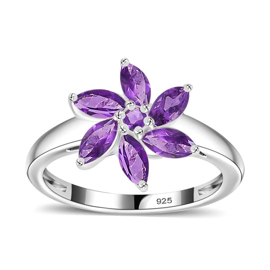 Afrikanischer Amethyst Ring 925 Silber ca. 0,89 ct