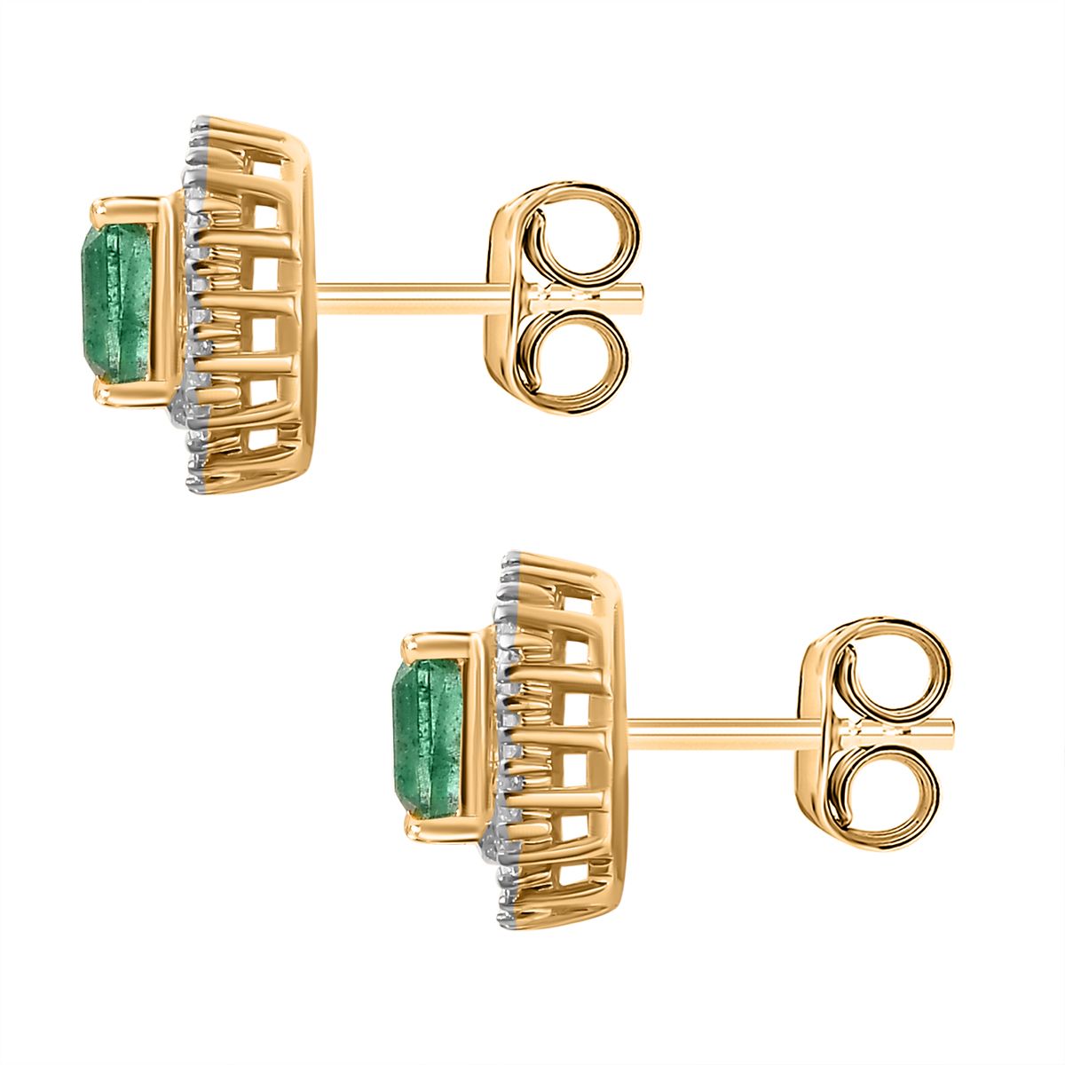 AAA Gemfields Kagem Sambischer Smaragd, Weißer Diamant Ohrringe 375 Gold ca. 1.67 ct