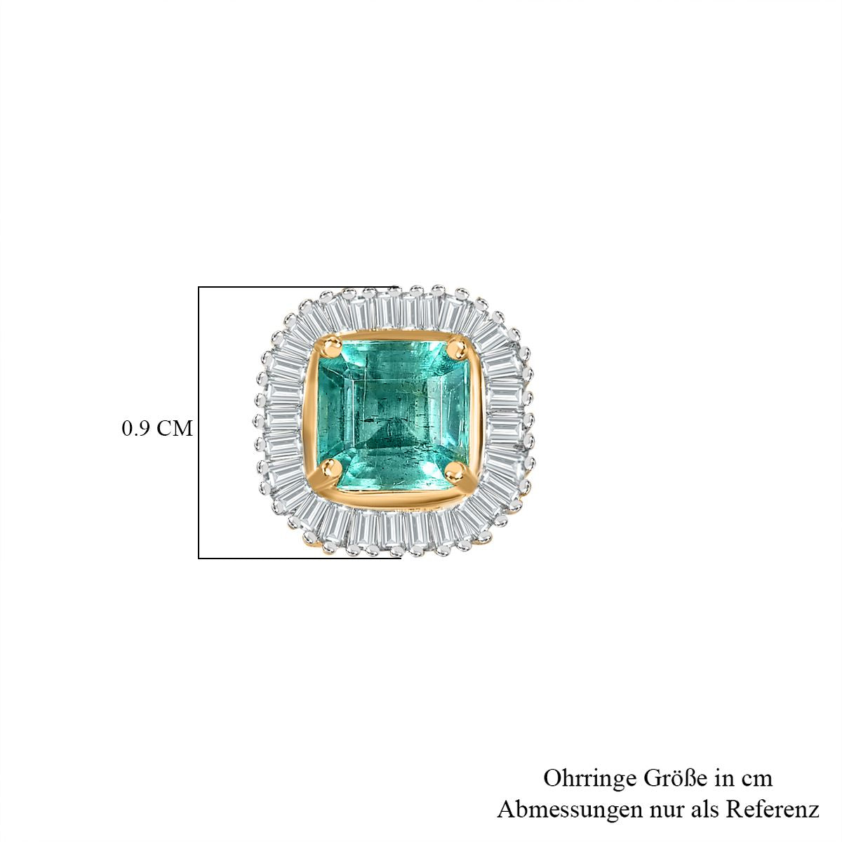 AAA Gemfields Kagem Sambischer Smaragd, Weißer Diamant Ohrringe 375 Gold ca. 1.67 ct