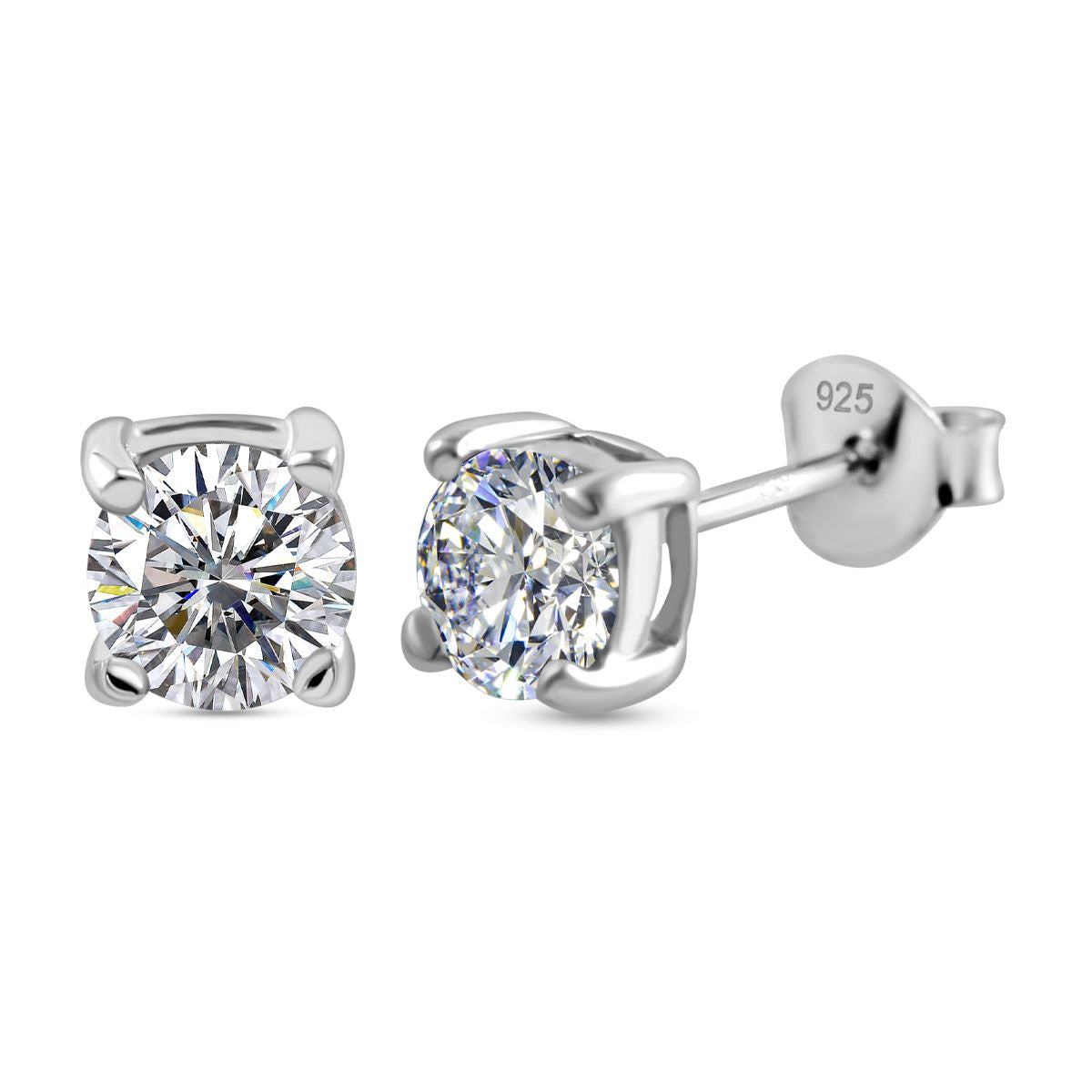 Moissanit Ohrringe 925 Silber rhodiniert ca. 1.49 ct