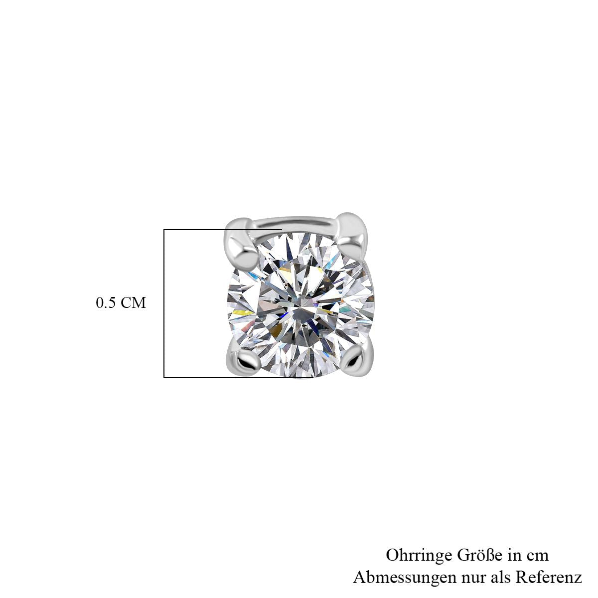 Moissanit Ohrringe 925 Silber rhodiniert ca. 1.49 ct
