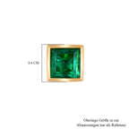 Smaragd-Quarz Triplette Ohrringe 925 Silber 750 Gelbgold Vermeil ca. 3.11 ct
